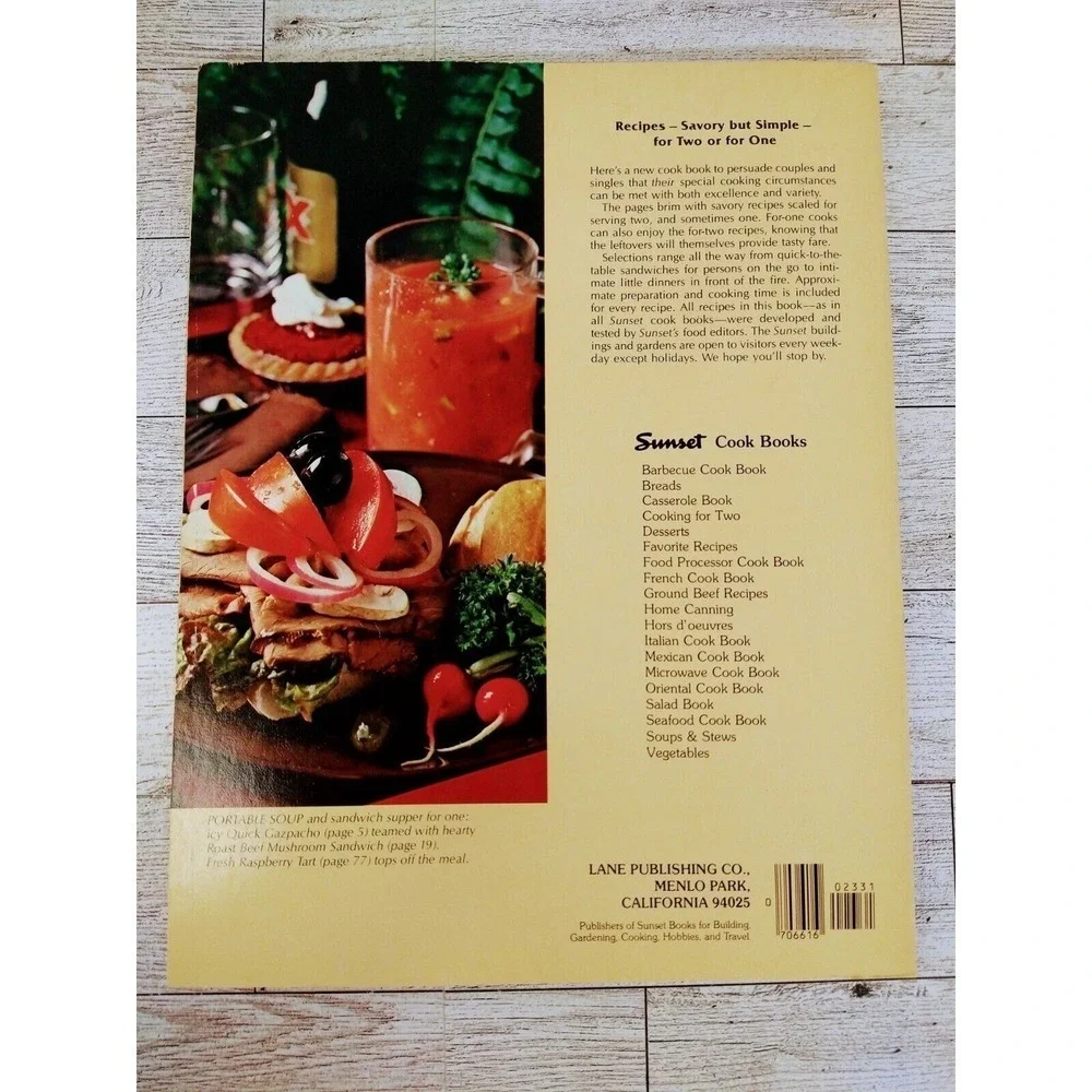 Cooking for Two Sunset 1978 Vintage Small‎ Batch Recipes 70s Softcover Cookbook